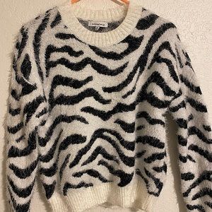 Black and white zebra sweater